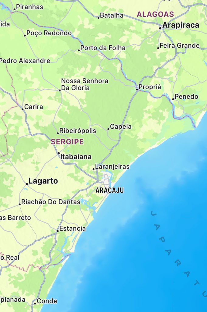 Aracaju is South of Maceió